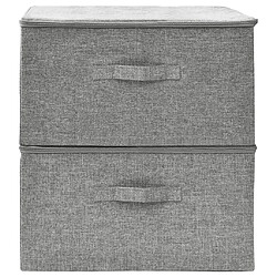 Avis Maison Chic Lot de 2 Boîtes de rangement,Boîtes de stockage Tissu 43x34x23 cm Gris -MN240894