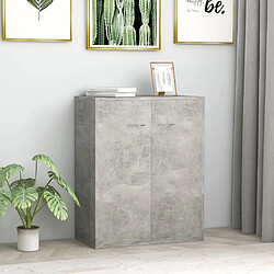 Maison Chic Buffet,Meuble de Rangement,commode pour salon,Cuisine Gris béton 60 x 30 x 75 cm Aggloméré -MN24028