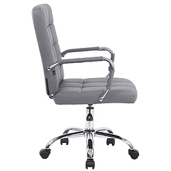 Avis Decoshop26 Chaise de bureau sur roulettes coutures décoratives carrées accoudoirs en PVC gris et métal chromé 10_0002464