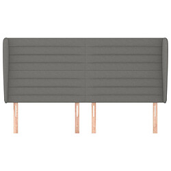 Avis Maison Chic Tête de lit scandinave avec oreilles,meuble de chambre Gris foncé 163x23x118/128 cm Tissu -MN55124