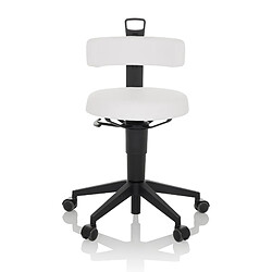 Tabouret de travail / chaise d'équilibre TOP WORK FLEX PU blanc hjh OFFICE