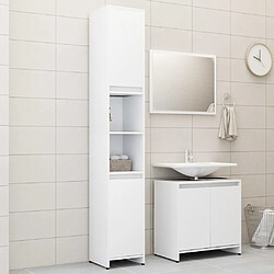 Maison Chic Armoire de Bain | Ensemble de 3 meubles salle de bain Blanc Aggloméré -GKD71211