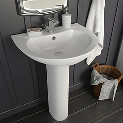 vidaXL Lavabo autoportant avec socle Céramique Blanc 520x440x190 mm