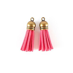 Graines Creatives 2 minis pompons en suédine 4 m - rose