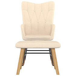 Maison Chic Chaise à bascule avec repose-pied | Fauteuil Relax Crème Tissu -GKD53847