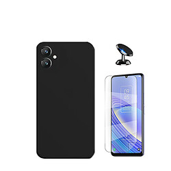 Kit de film en verre trempé de la couverture 5D + couvercle de silicone liquide + SuppOrt Magnétique Phonecare pour Samsung Galaxy A05 - le noir 