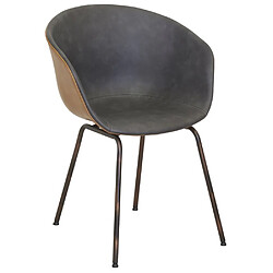 Aubry Gaspard Fauteuil en polyuréthane camel et gris. Fauteuil en polyuréthane camel et gris