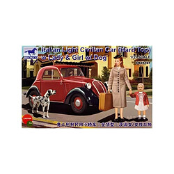 Bronco Models Maquette Voiture Maquette Camion Italian Light Civilian Car (hard Top) With Lady & Dog