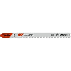 Bosch Lames de scies sauteuses HCS pour PP et PE T102D, carte de 5 lames 