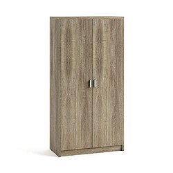 Mes Armoire 2 portes 72x36x148 cm décor chêne - COMY