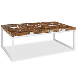 vidaXL Table basse Teck Résine 110x60x40 cm