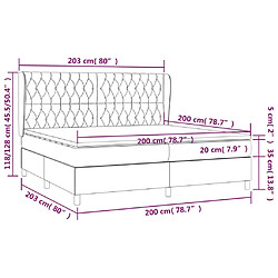 Acheter vidaXL Sommier à lattes de lit et matelas Noir 200x200 cm Velours