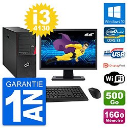 PC Tour Fujitsu P720 Ecran 22" i3-4130 RAM 16Go Disque 500Go Windows 10 Wifi - Occasion