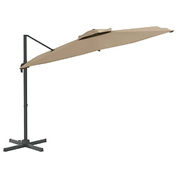 Avis Maison Chic Parasol Jardin | Parasol cantilever à double toit Taupe 400x300 cm - GKD86995