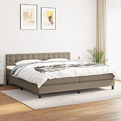 vidaXL Sommier à lattes de lit avec matelas Taupe 200x200 cm Tissu