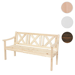 Mendler Banc de jardin Copenhague, 3 places, bois massif, 160x61x91cm