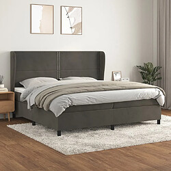 vidaXL Sommier à lattes de lit et matelas Gris foncé 200x200cm Velours 