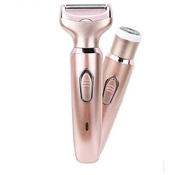 Universal 2 en 1 Rasoir pour femmes Épilateur pour femmes Appareil d &'enlèvement des poils faciaux Machine à raser rechargeable USB Rasoir à rasoir électrique |(Rose)