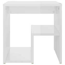 Avis Maison Chic Table de chevet,Table de nuit,Table d'appoint pour salon Blanc brillant 40x30x40 cm Aggloméré -MN21675