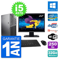 PC Lenovo M93p SFF Ecran 22" Intel i5-4570 RAM 32Go Disque 250Go Windows 10 Wifi - Occasion