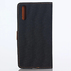 Etui en PU chiffon avec support noir pour votre Huawei P30