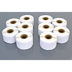 vhbw 10x Rouleau d'étiquettes autocollantes pour Dymo Labelwriter 310, 310 II, 310 Turbo II, 320, 320 II, 330, 330 Turbo comme Dymo 99012.