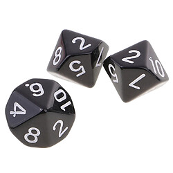 10pcs Dés à 10 Faces Dés Polyédriques D10 Pour Jeux De Donjons Et Dragons Noirs