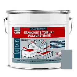 PRO COM Étanchéité toiture polyuréthane - Étanchéité toit terrasse, toit plat PROCOM-15 Kg-Gris (RAL 7001) 