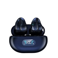 General Casque à conduction osseuse avec clip d'oreille sans fil, mini casque à conduction osseuse, casque sans fil Bluetooth, casque à oreille ouverte Bluetooth pour le cyclisme, la conduite, la course à pied(noir)