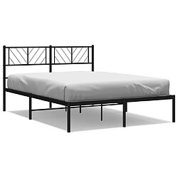 Maison Chic Lit adulte - Cadre de lit métal avec tête de lit,Structure du lit Contemporain pour chambre noir 140x190 cm -MN70295