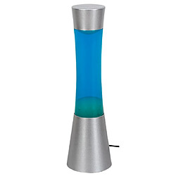 Lampe à lave Rabalux Minka, lavalamp Gy6.35 20W, 39,5 cm bleu argenté - lampe décorative