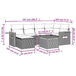 Avis vidaXL Salon de jardin avec coussins 7 pcs gris résine tressée