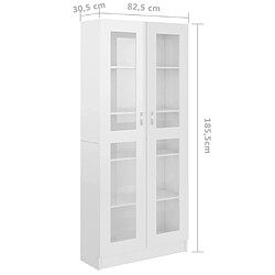 vidaXL Armoire à vitrine Blanc brillant Bois d’ingénierie pas cher