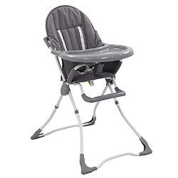 vidaXL Chaise haute pour bébé Gris et blanc