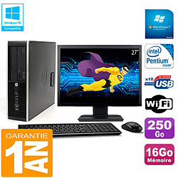 PC HP Compaq Pro 6200 SFF Ecran 27" Intel G840 16Go 250Go Graveur Wifi W7 · Occasion 