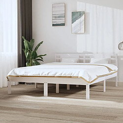 vidaXL Cadre de lit sans matelas blanc 150x200 cm bois massif