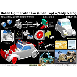 Bronco Models Maquette Voiture Maquette Camion Italian Light Civilian Car Open Top Wiht Lady And Dog