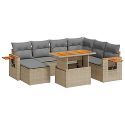 vidaXL Salon de jardin avec coussins 8 pcs beige résine tressée