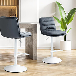 Non Tabouret de bar Damar velours blanc