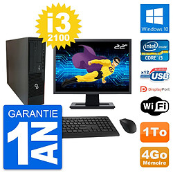 PC Fujitsu E910 DT Ecran 22" Intel i3-2100 RAM 4Go Disque 1To Windows 10 Wifi · Occasion 