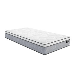 Vente-Unique Ensemble 90 x 190 cm sommier coffre blanc + matelas ressorts ensachés ép.22cm - SERENITE de YSMÉE