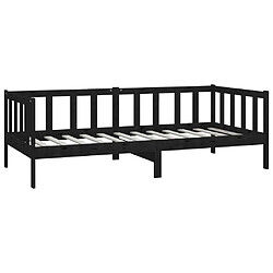 Maison Chic Lit de jour avec matelas, Lit de repos Lit d'invité pour Salon Chambre,Canapé-lit 90x200 cm Noir Bois de pin massif -MN97168 pas cher