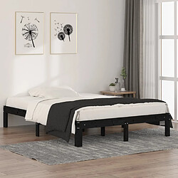 vidaXL Cadre de lit sans matelas noir 135x190 cm