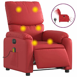 Maison Chic Fauteuil Relax pour salon, Fauteuil de massage inclinable électrique rouge similicuir -GKD85454