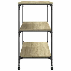 Maison Chic Desserte de cuisine | Chariot de cuisine | Meuble de rangement roulant chêne sonoma 102x50x95 cm bois d'ingénierie -GKD18271 pas cher