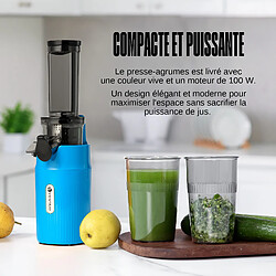 Ventray Essential Ginnie Presse-agrumes compact et lent, dense en nutriments, Bleu ciel