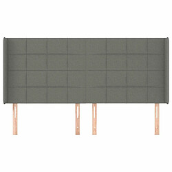 Avis Maison Chic Tête de lit scandinave avec oreilles,meuble de chambre Gris foncé 203x16x118/128 cm Tissu -MN39378