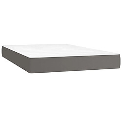 Avis vidaXL Sommier à lattes de lit avec matelas Gris 120x200 cm Similicuir