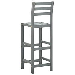 Acheter vidaXL Tabourets de bar lot de 4 gris bois d'acacia massif