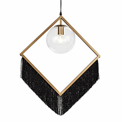 Suspension Thai Natura Noir Doré Métal Tissu Verre 6 W 57 x 80 x 20 cm